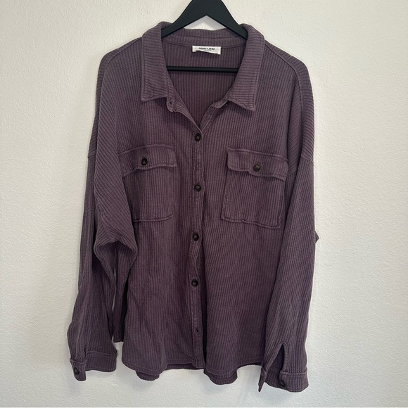 Double Zero Purple Button-Up Long Sleeve Shirt – Size Medium - Picture 1 of 6